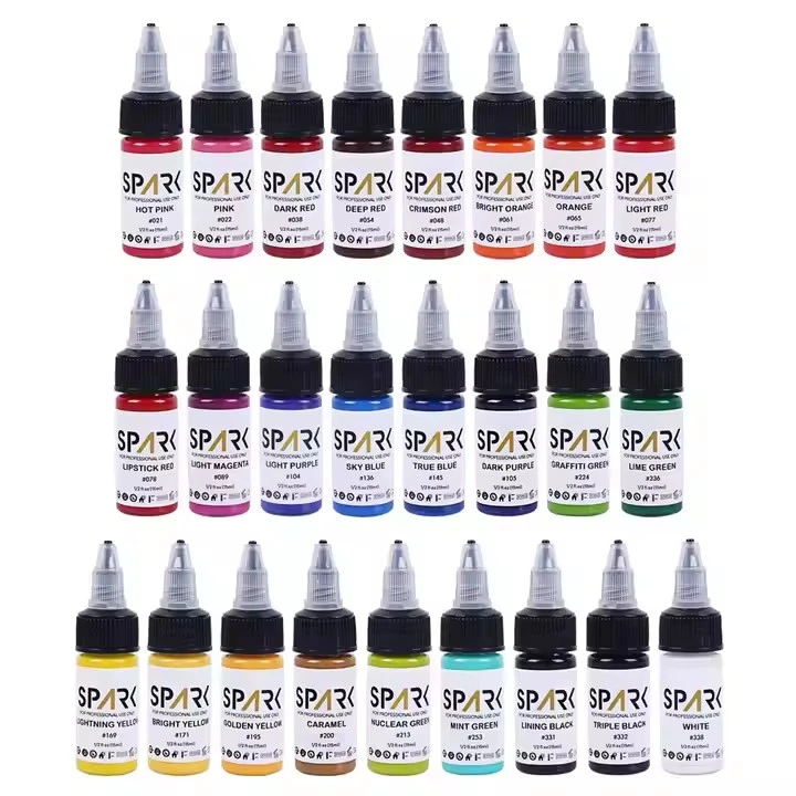50 farebná sada iskra Veľkoobchod Organic Best Pigment 1 oz 30 ml jednorazové profesionálne fľaše make -up dočasné atramentové tetovanie
