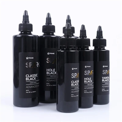Tetovací atrament SPARK Black Series: Profesionálna 3-farebná sada pre presno...