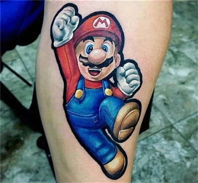 Mario Bross Tetovanie vykonáva @nacho_serrano_2012 z Argentíny s #sparkcartri...