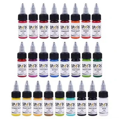 50 farebná sada iskra Veľkoobchod Organic Best Pigment 1 oz 30 ml jednorazové profesionálne fľaše make -up dočasné atramentové tetovanie