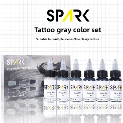 Profesionálne vlastné trvalé tetovacie atramentové sada 30 ml/1oz Spark Grey Pigment Kit Organic Pre umelcov