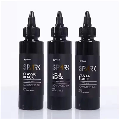 Spark Factory Custom Vysoko kvalitný tmavý čierny pranný pigment farebný mixér Triple Professional Vice Black Tattoo Atrament