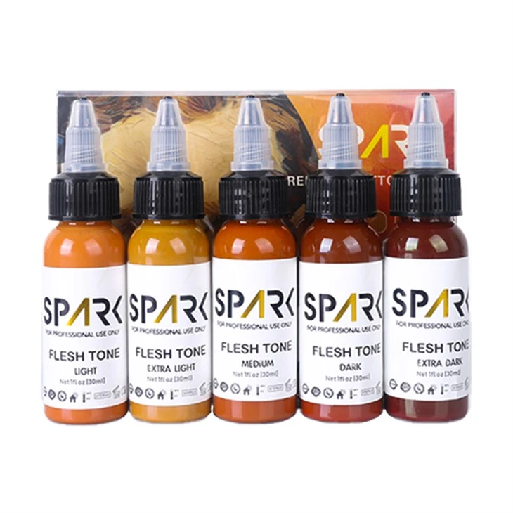 Spark Professional 1 oz atramentovú súpravu Tattoo Tattoo Tattoo - Presné odtiene tónu pokožky pre profesionálne použitie