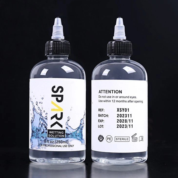 Bez krutosti 240ML 8OZ Spark Tattoo Wetting Solution Roztok Spark Tattoo Mixing Solution Spark Tattoo Ink