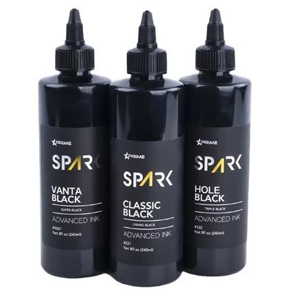 Tattoo Ink 8 Oz Super Black Black Ink Series Vanta Black Spark Tattoo Ink Sada tetovacích atramentov